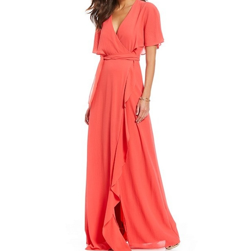 NWT H by Halston Coral Wrap Dress Size XS